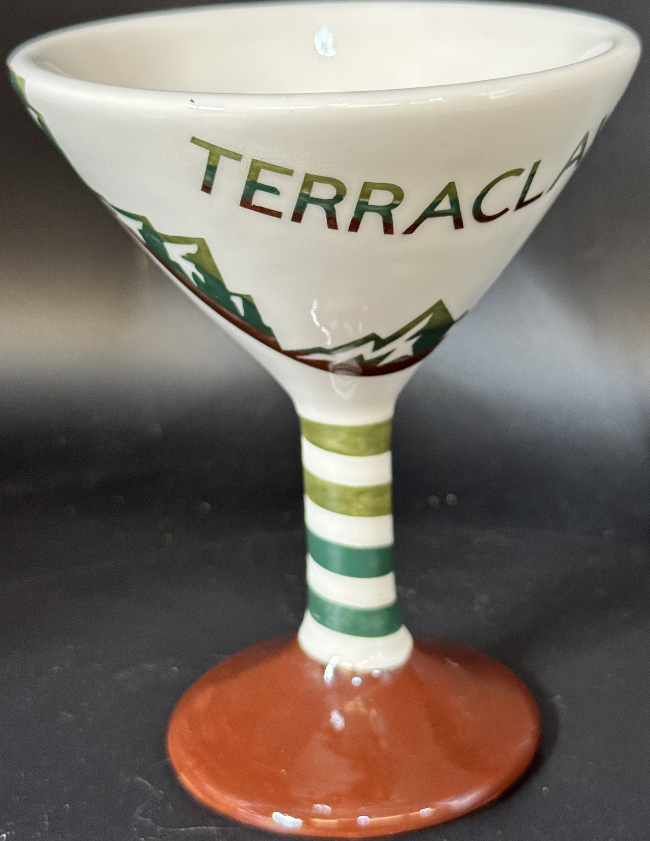 Hand-painted Ceramic Martini Goblet