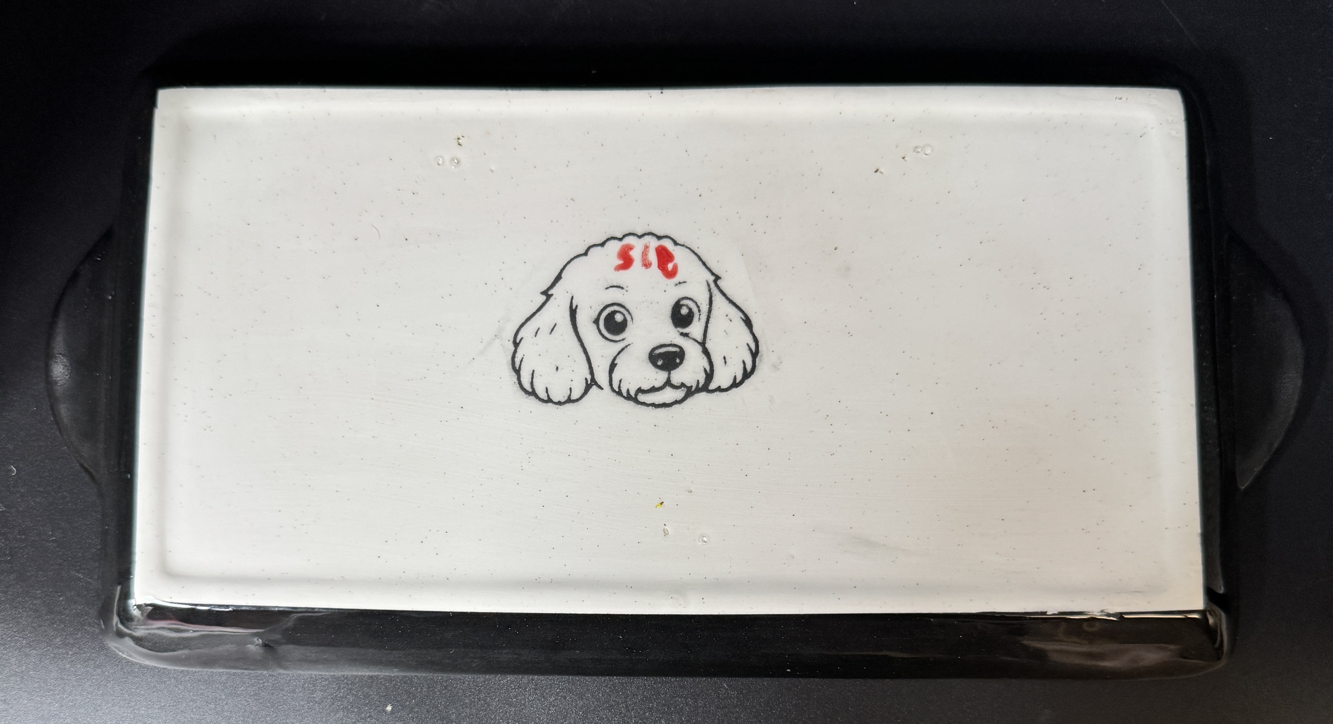 Ceramic Serving Tray with Trinket Trader Symbol