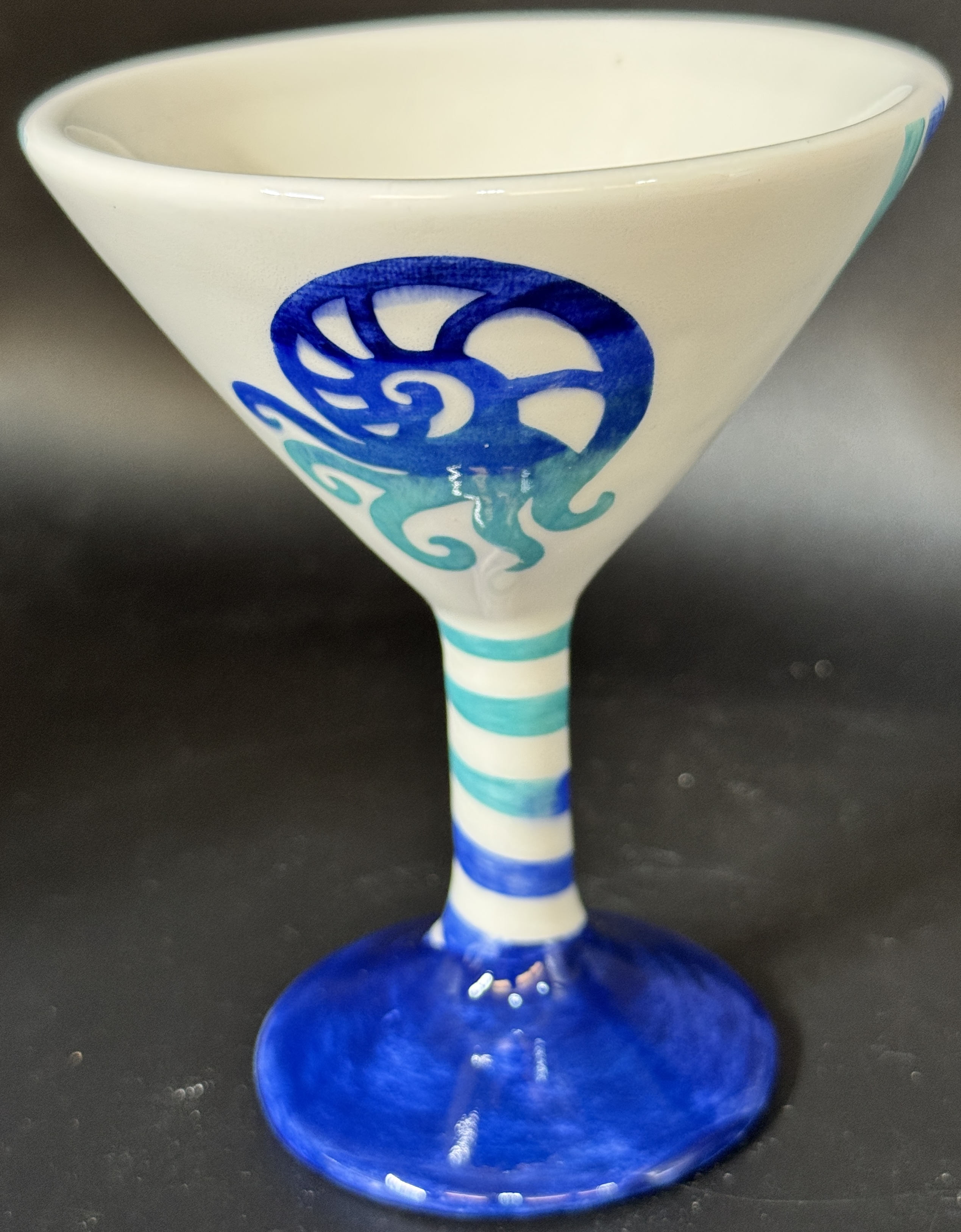 Hand-painted Ceramic Martini Goblet