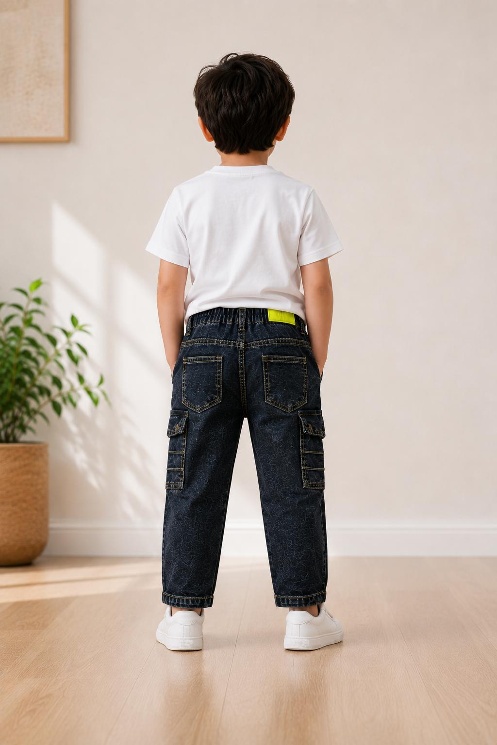 Kids Cargo Denim Pants