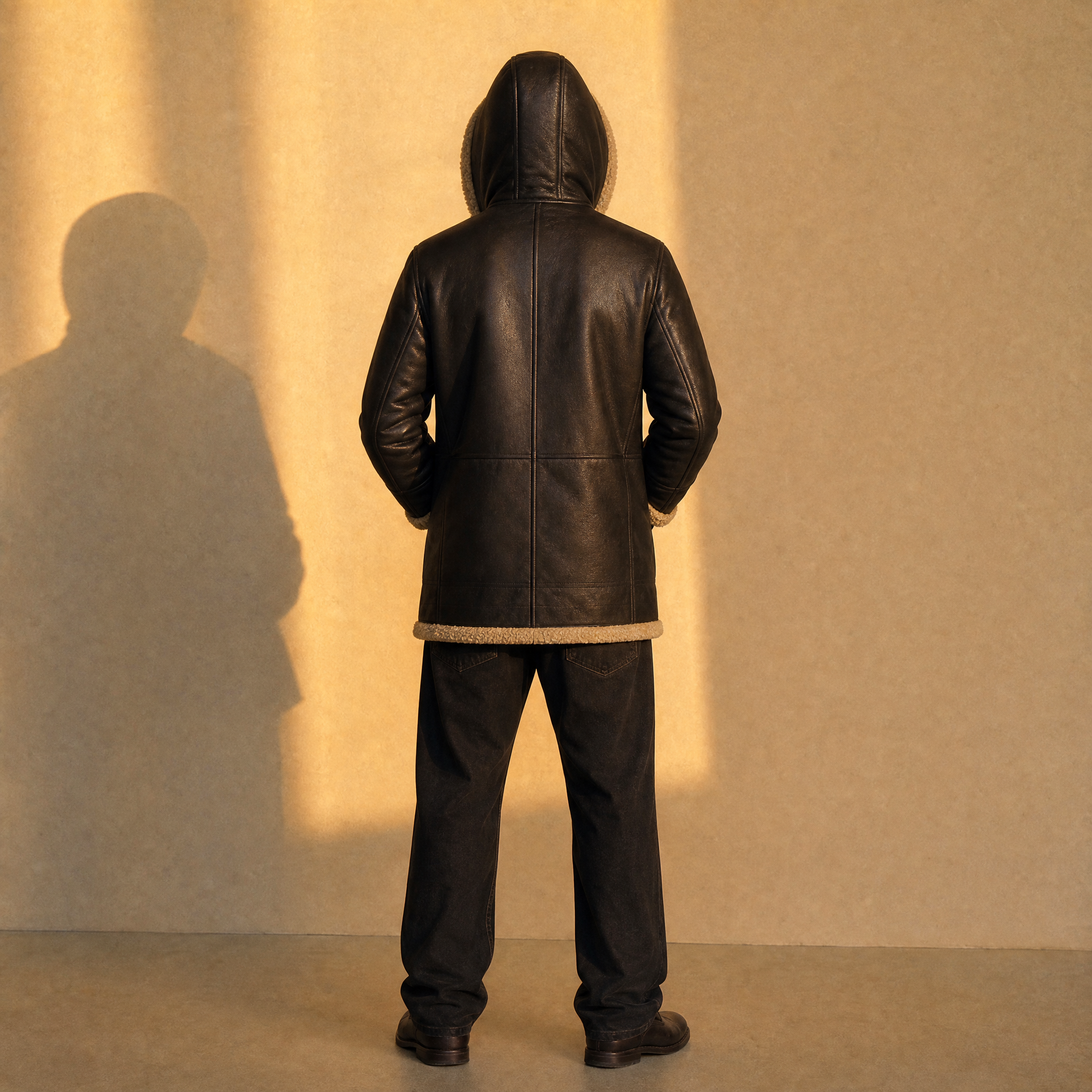 Men's Shearling Hooded Jacket