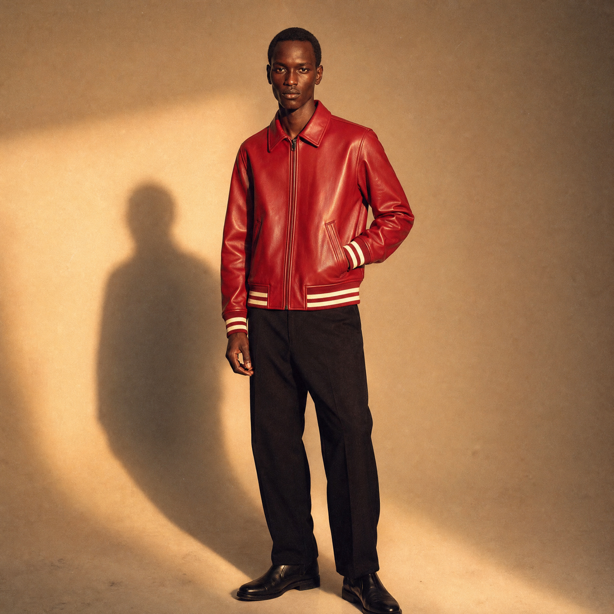 Red Leather Varsity Jacket