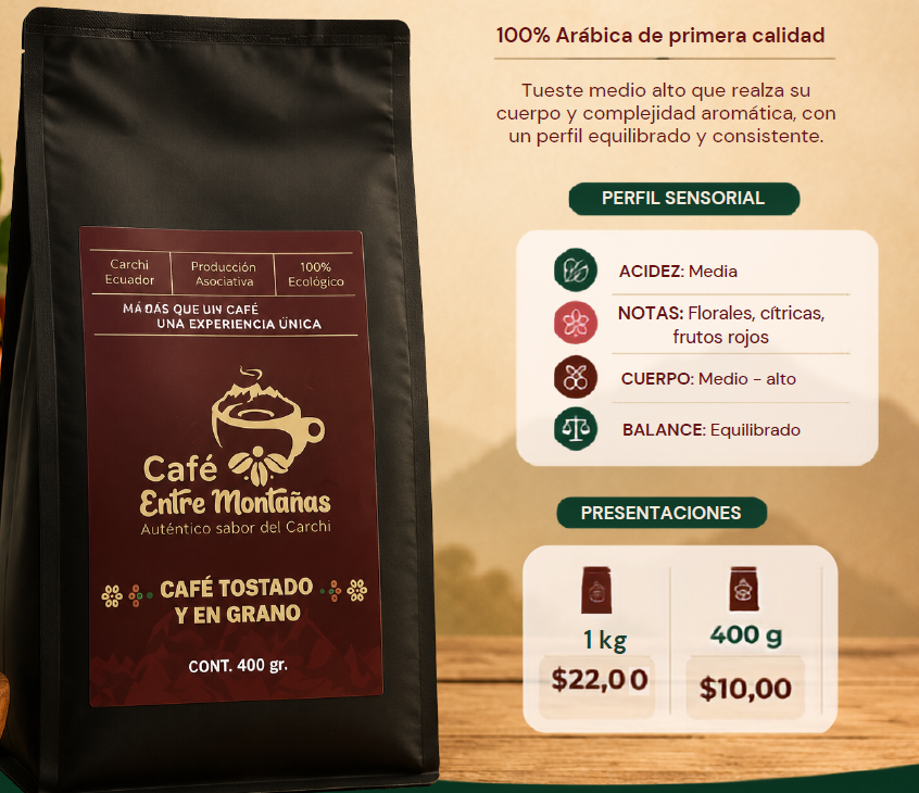 Café en grano Entre Montañas 400g
