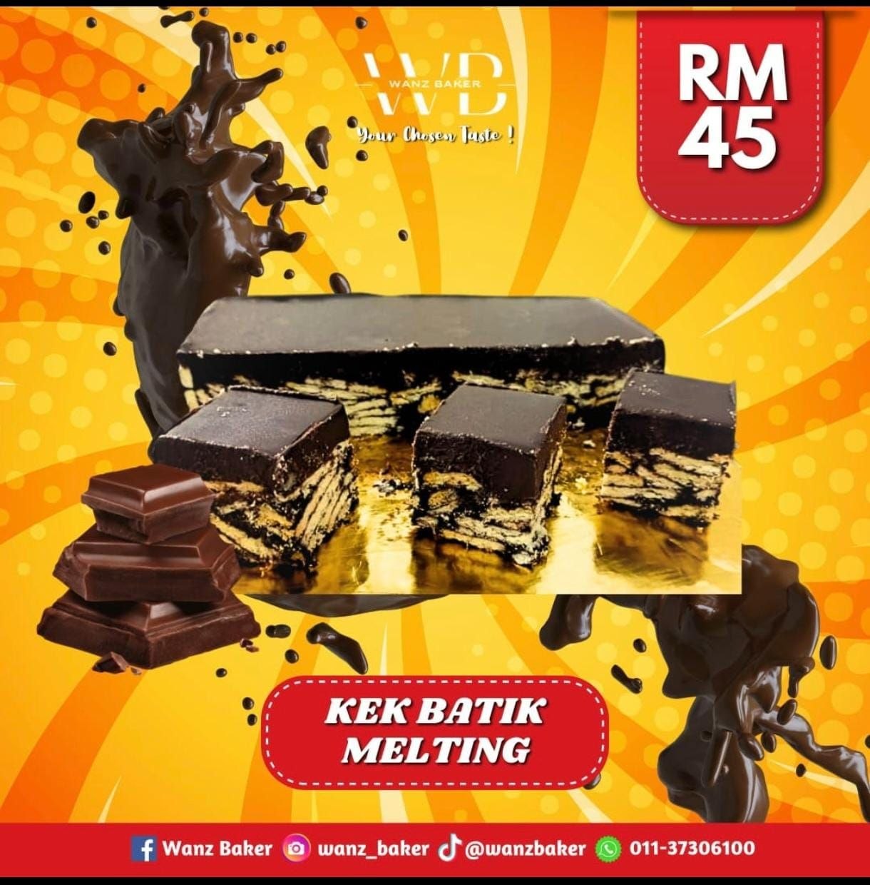 Kek Batik Melting (8 inch)