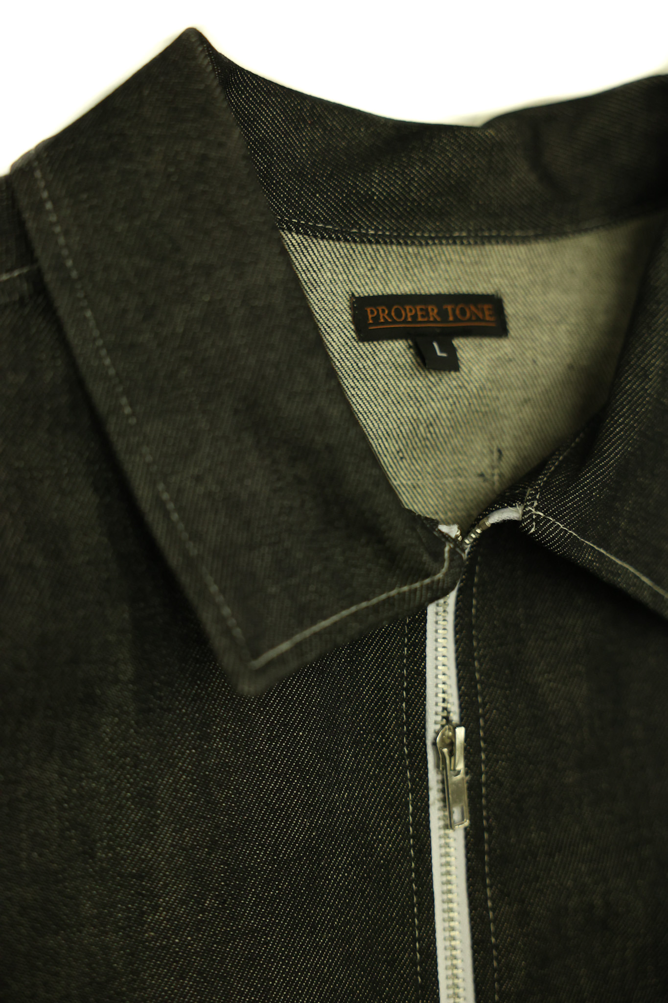 Black Denim Contrast-Stitch Jacket