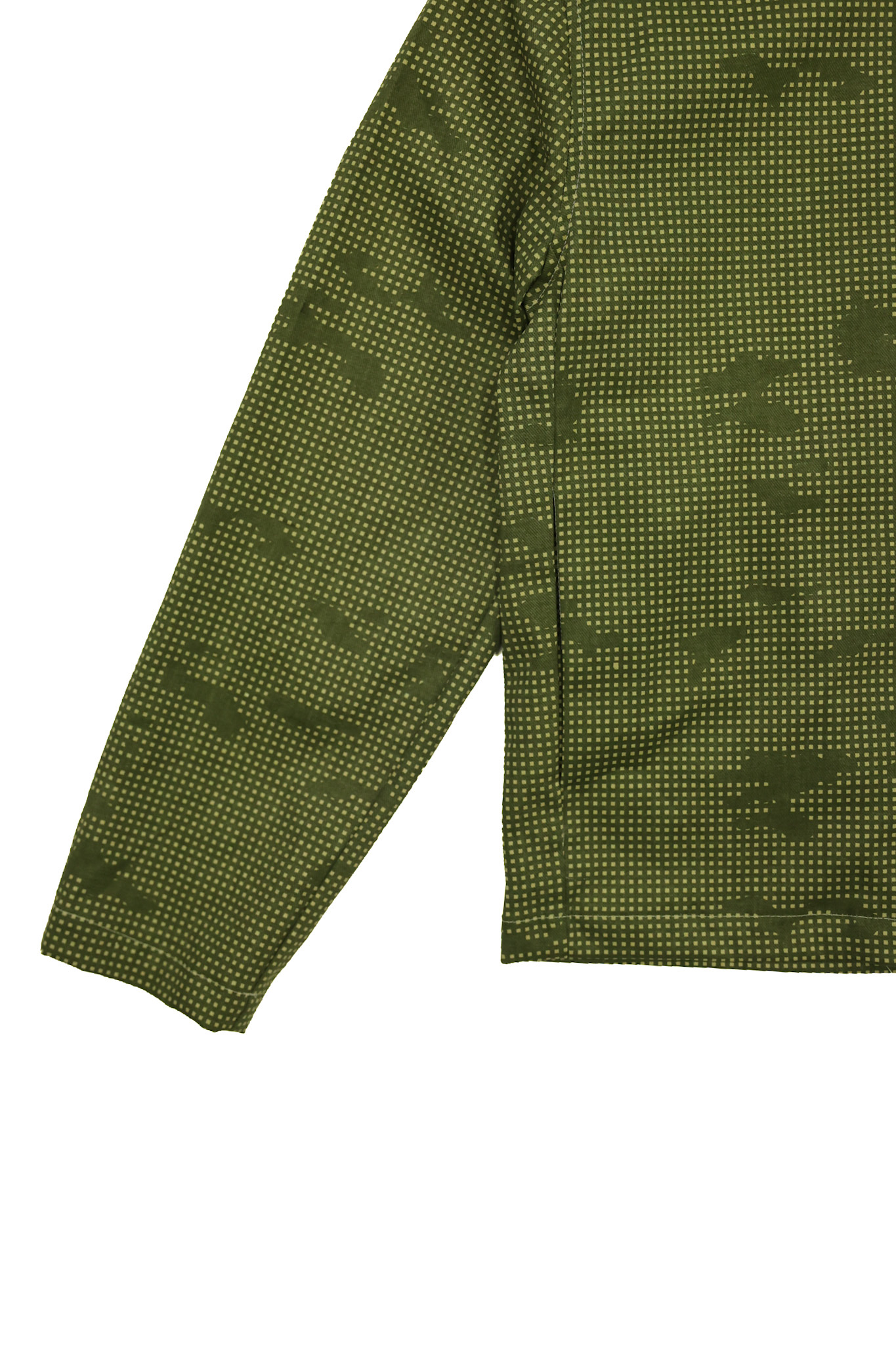 Olive Micro-Grid Zip Jacket