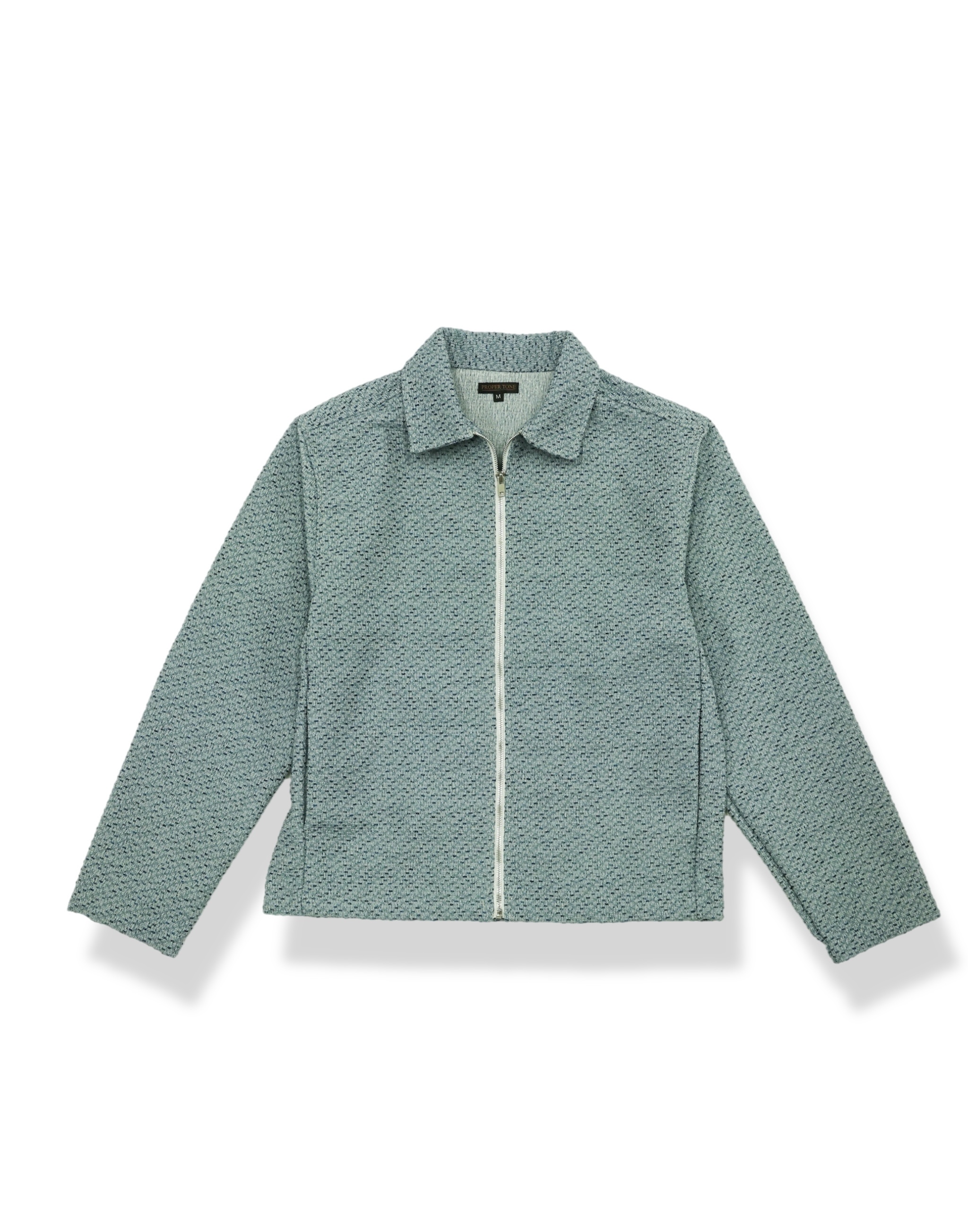 Blue Boucle Zip Jacket