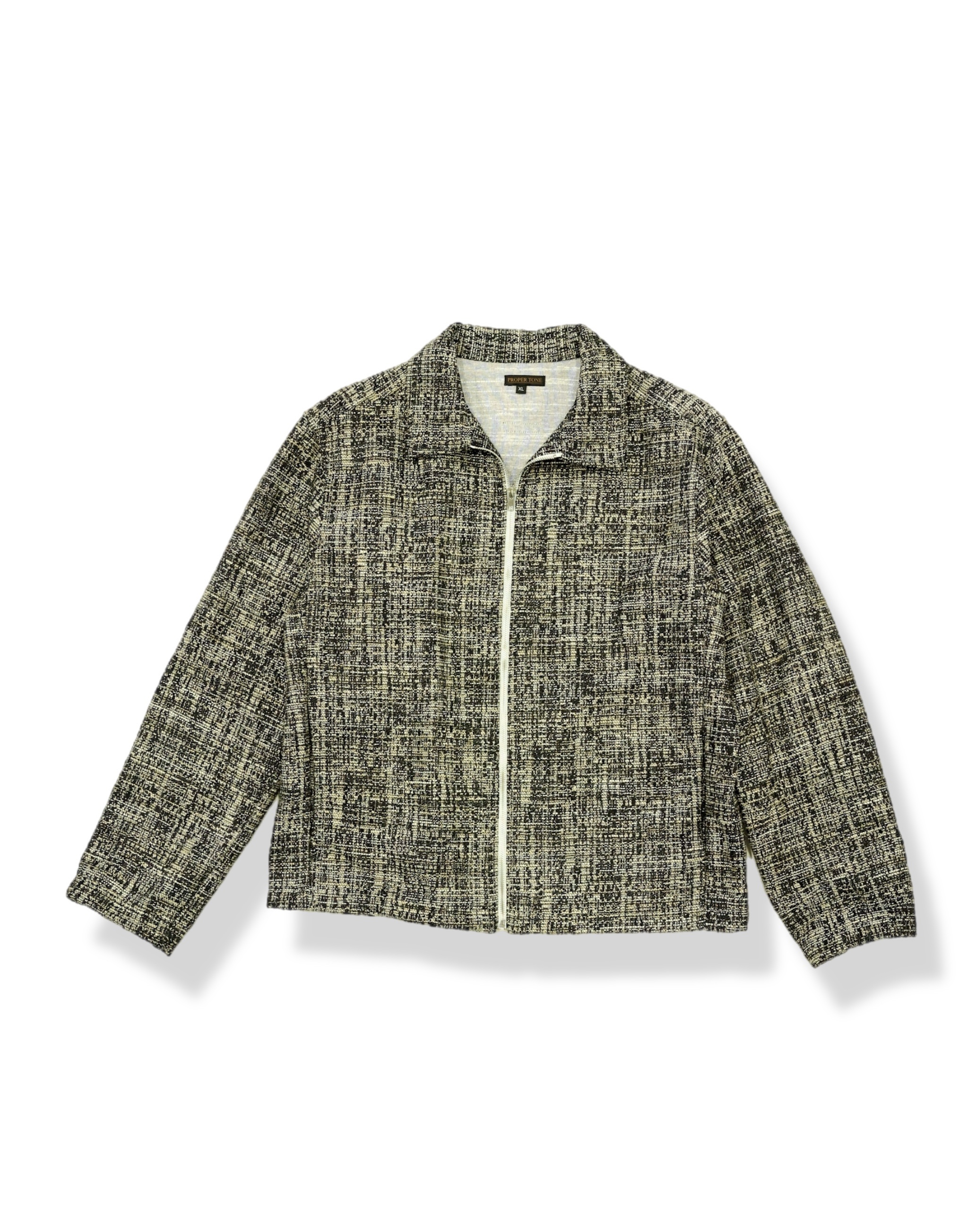 Black & Cream Marled Tweed Jacket
