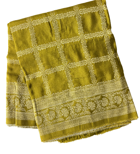 Traditional Mustard Yellow Silk Saree