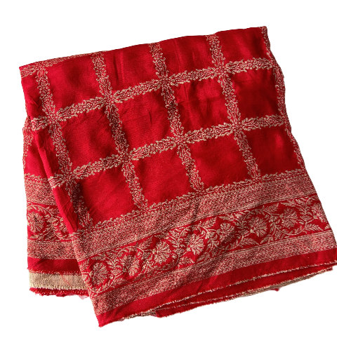 Red Kashmiri Embroidered Shawl