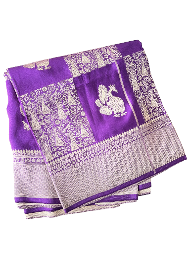 Purple Kanchipuram Silk Saree