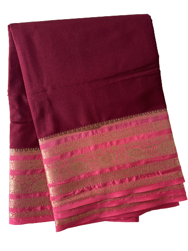 Maroon Mysore Silk Saree