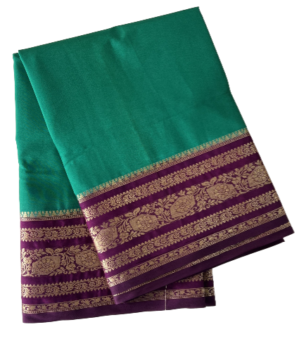Green & Purple Mysore Silk Saree