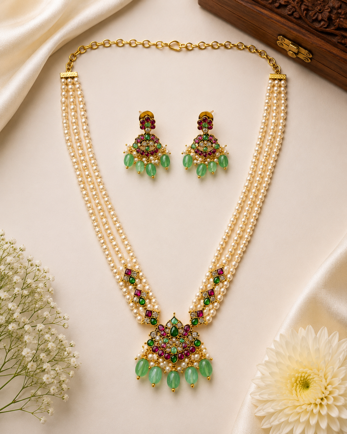 Pearl Heritage Temple Necklace Set