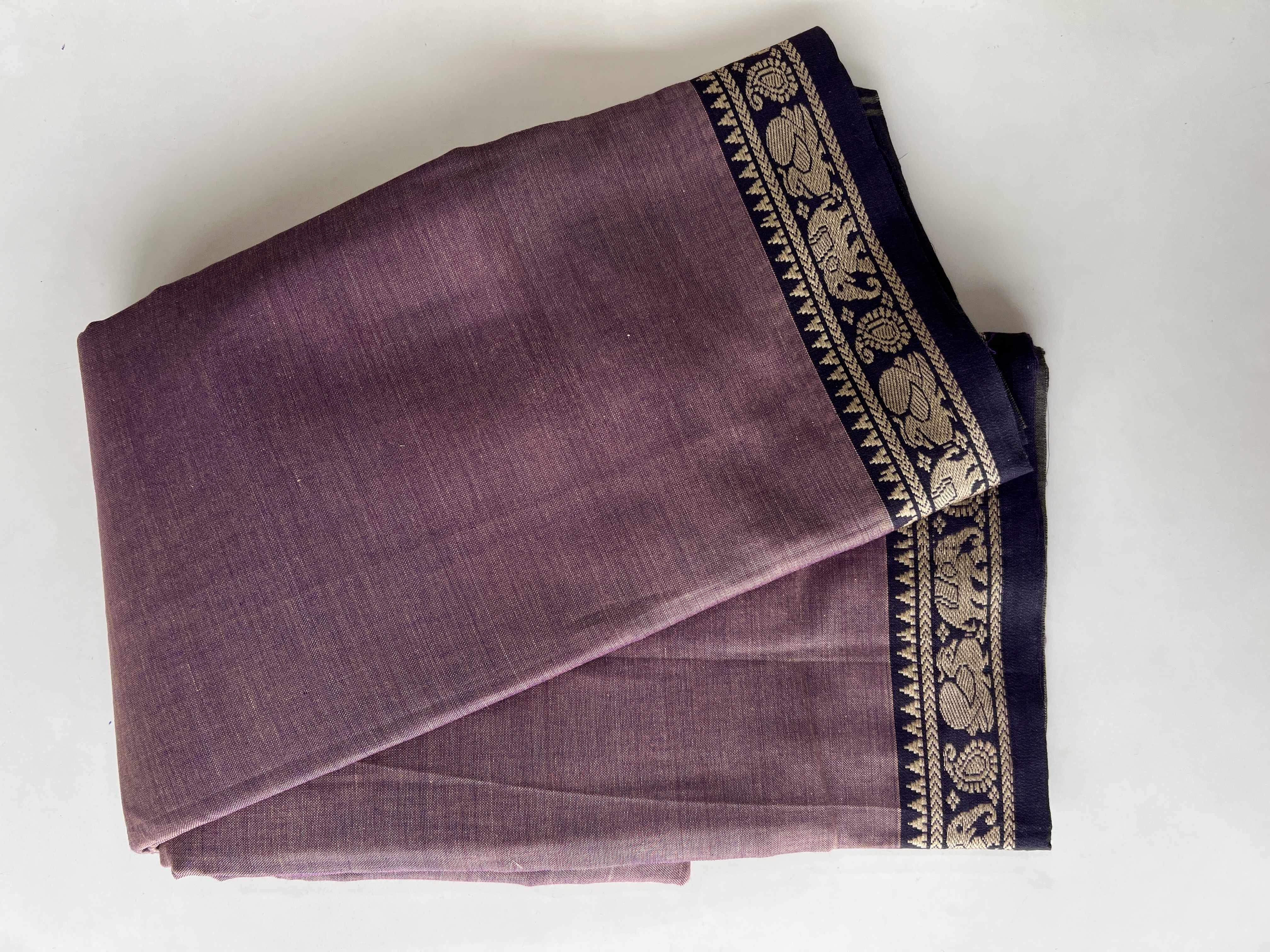 Purple Handloom Cotton Saree