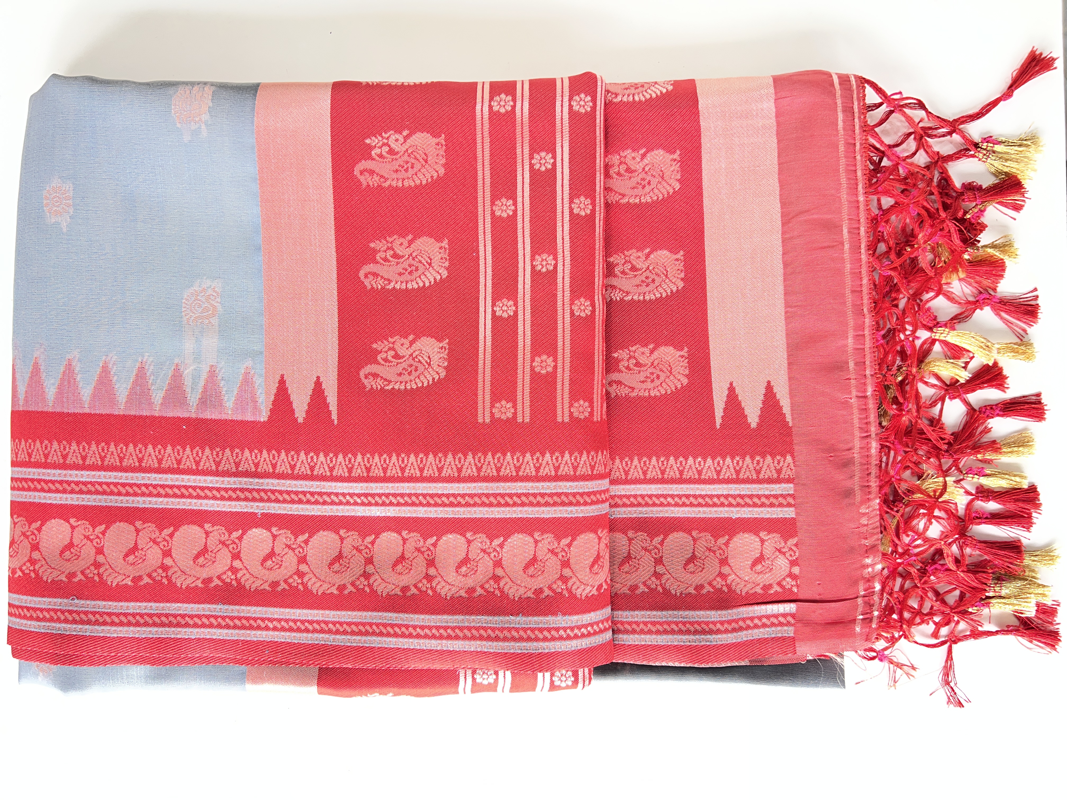 Traditional Handloom Saree with Temple Border
