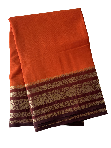 Orange Mysore Silk Saree