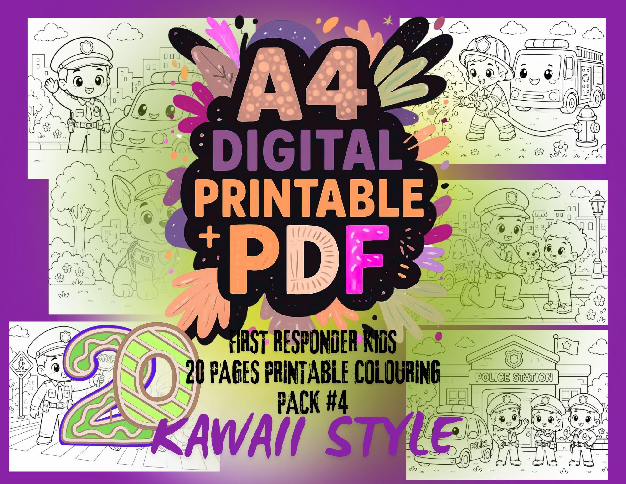 A4 Digital Printable PDF - First Responder Kids