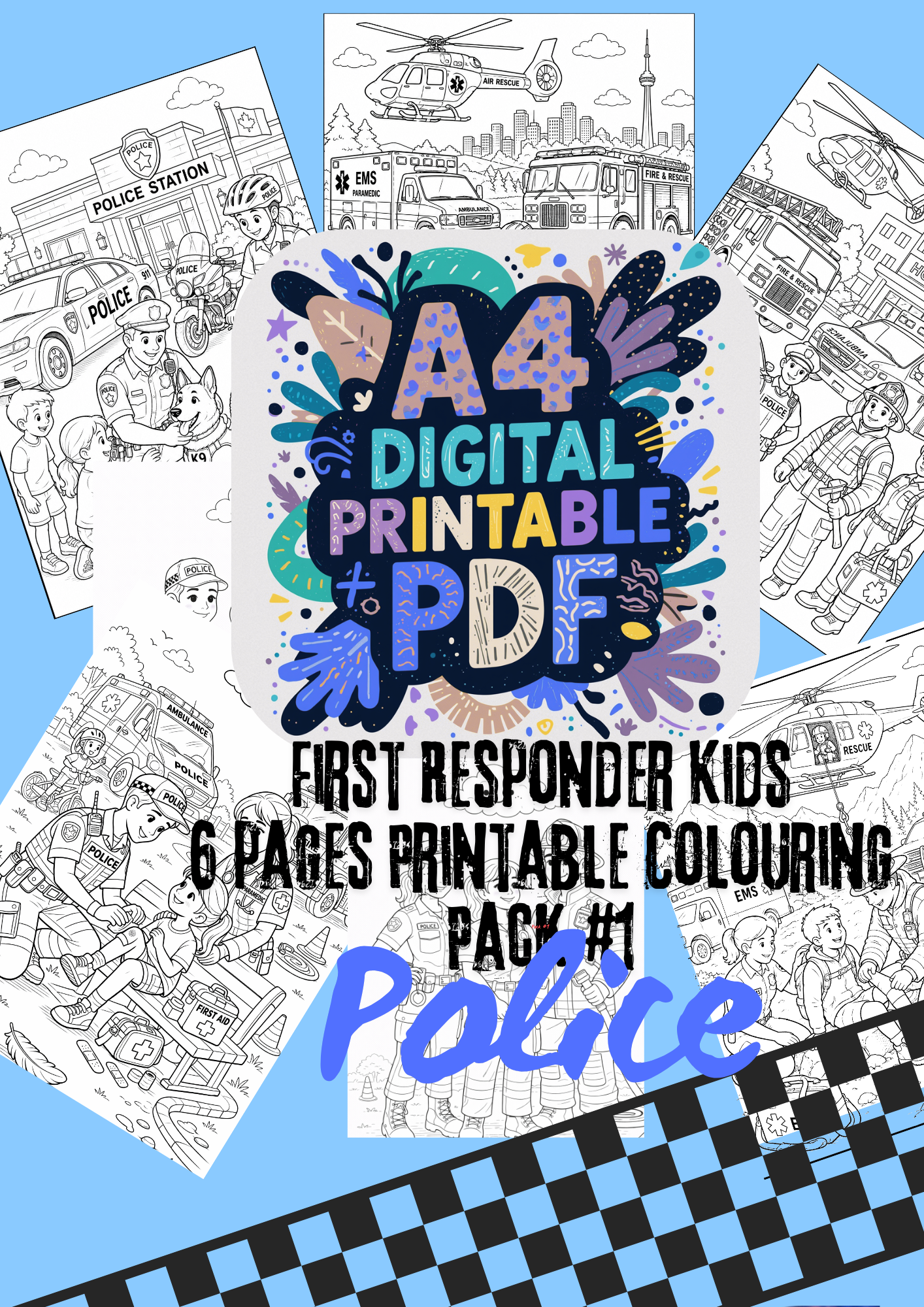 Police Coloring Pages (Printable PDF)