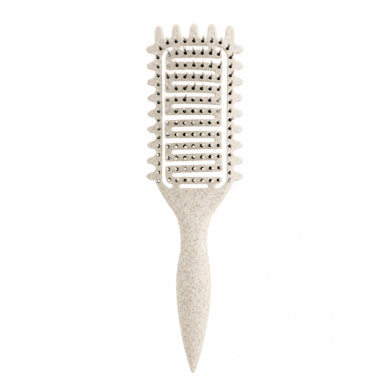 Curl Defining Brush for Curly Hair, Vented Detangling Hair Brush for Wet and Dry Styling, Curved Brush for Shaping and Smoothing Curl Clumps, Lightweight Hair Brush