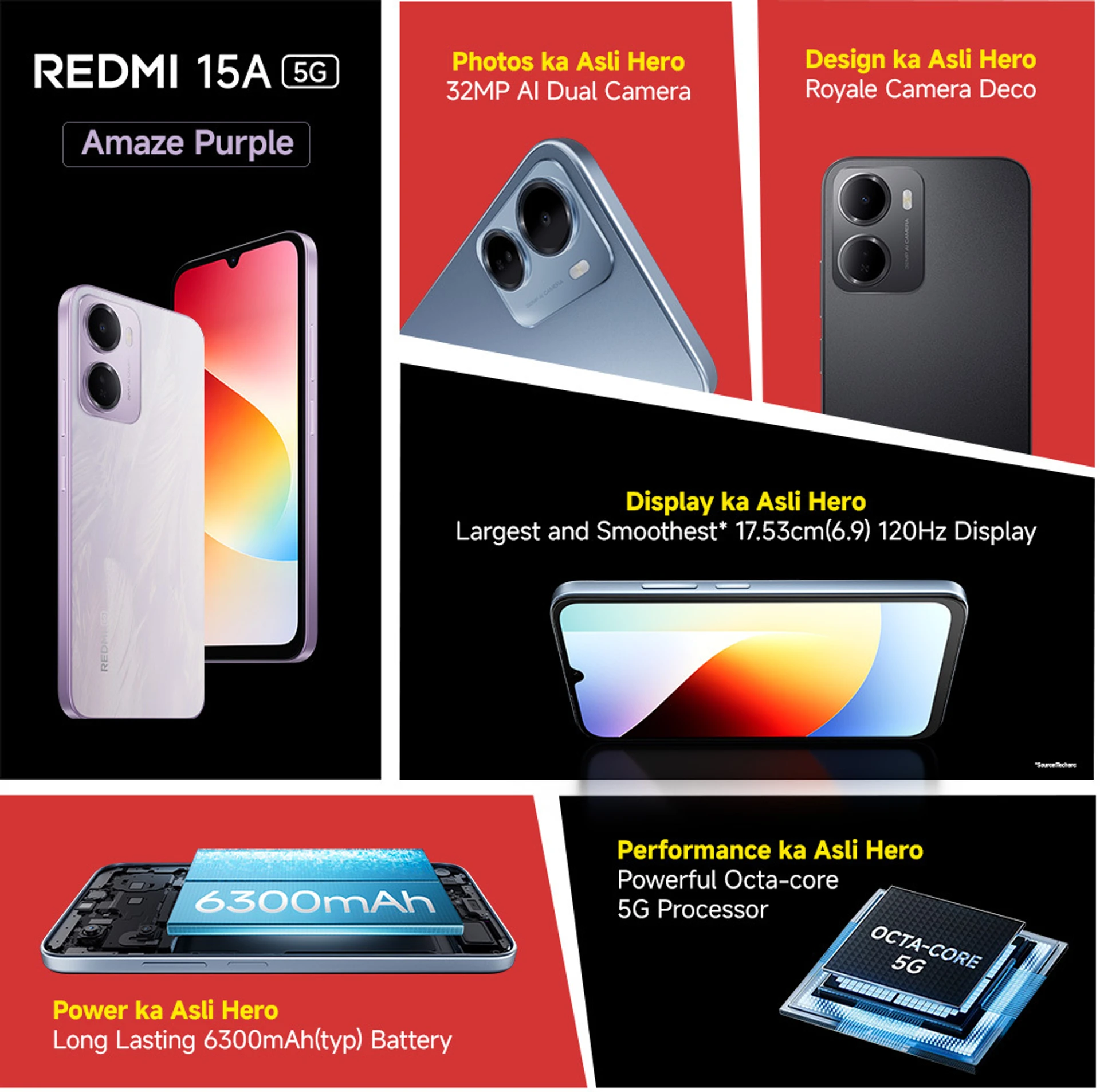 REDMI 15A (Amaze Purple, 64 GB) (4 GB RAM)