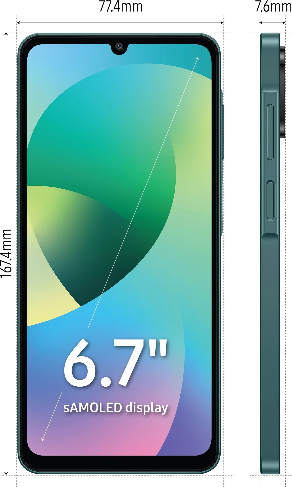 Samsung Galaxy F07 (Green, 64 GB) (4 GB RAM)
