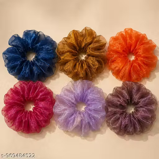Organza Hair Scrunchies Set of 6