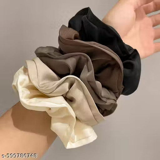 Premium Silk Satin Scrunchies Set of 5
