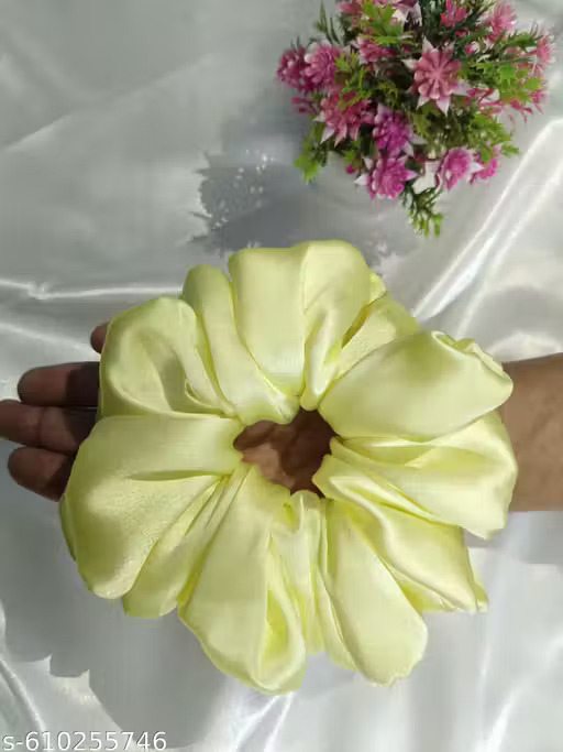 Premium & Classic Soft Satin Silk Shiny Korean style Bow Scrunchy XL