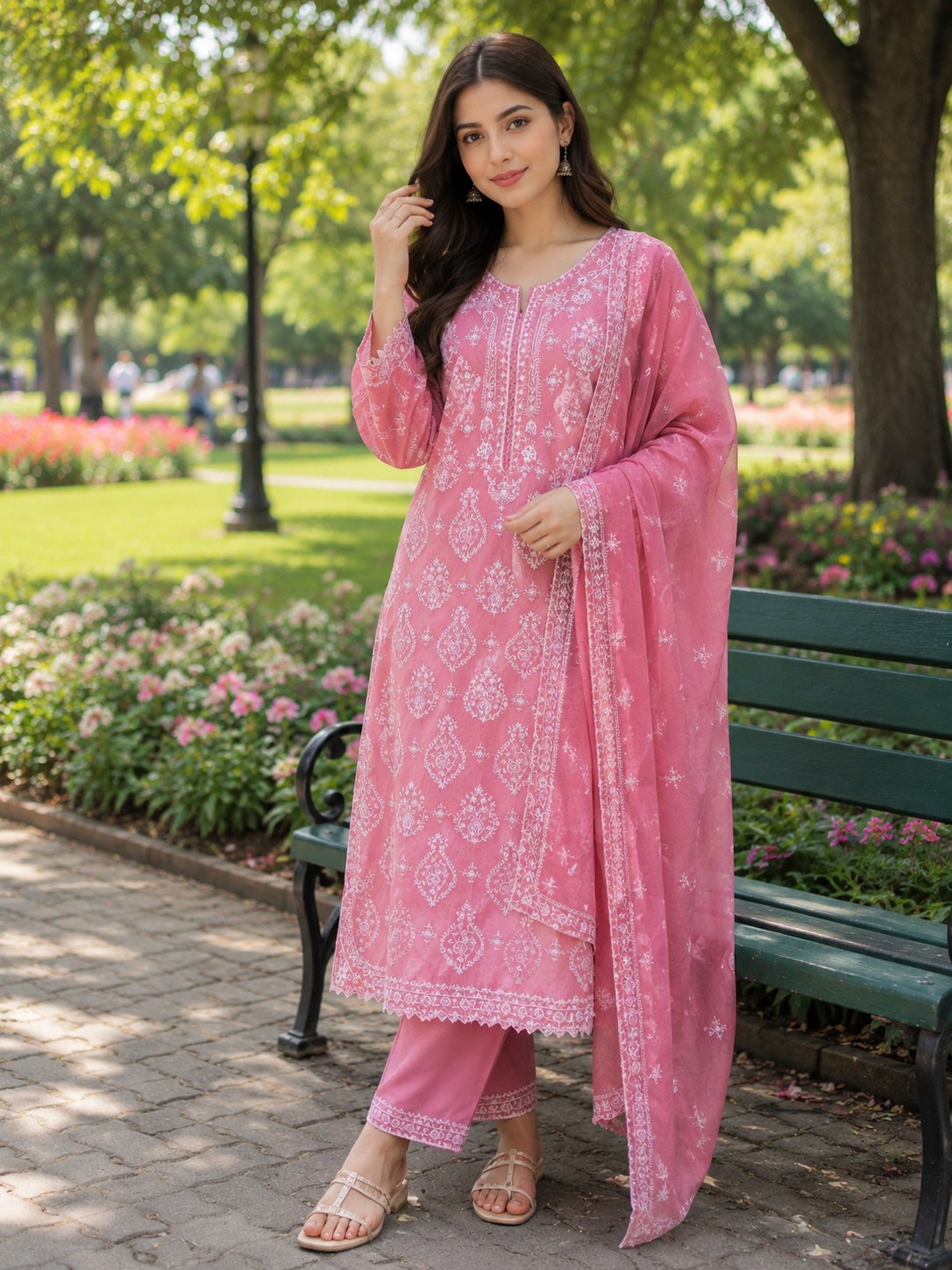 Exquisite Embroidered 3-Piece Festive Suit