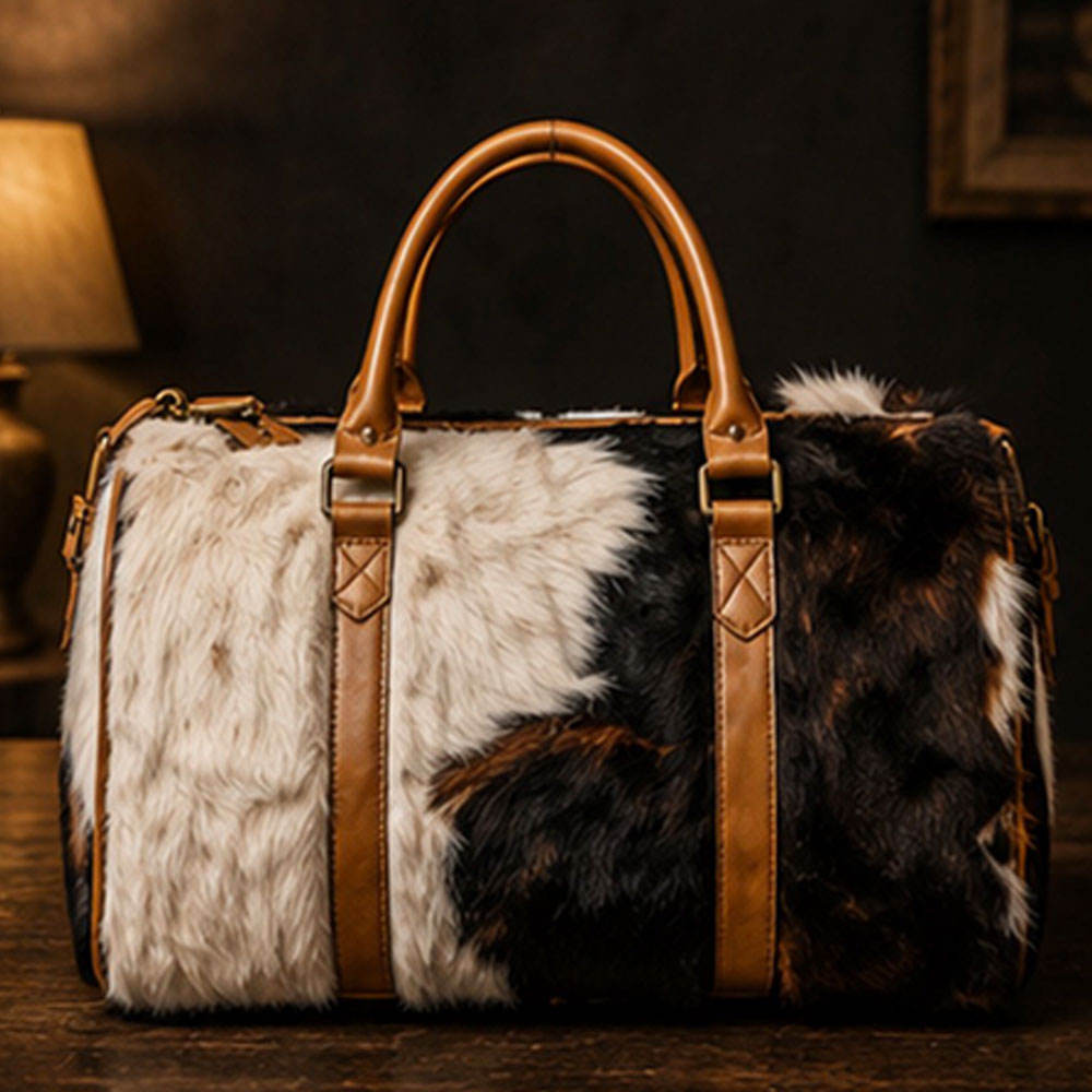 Faux Fur Leather Travel Bag