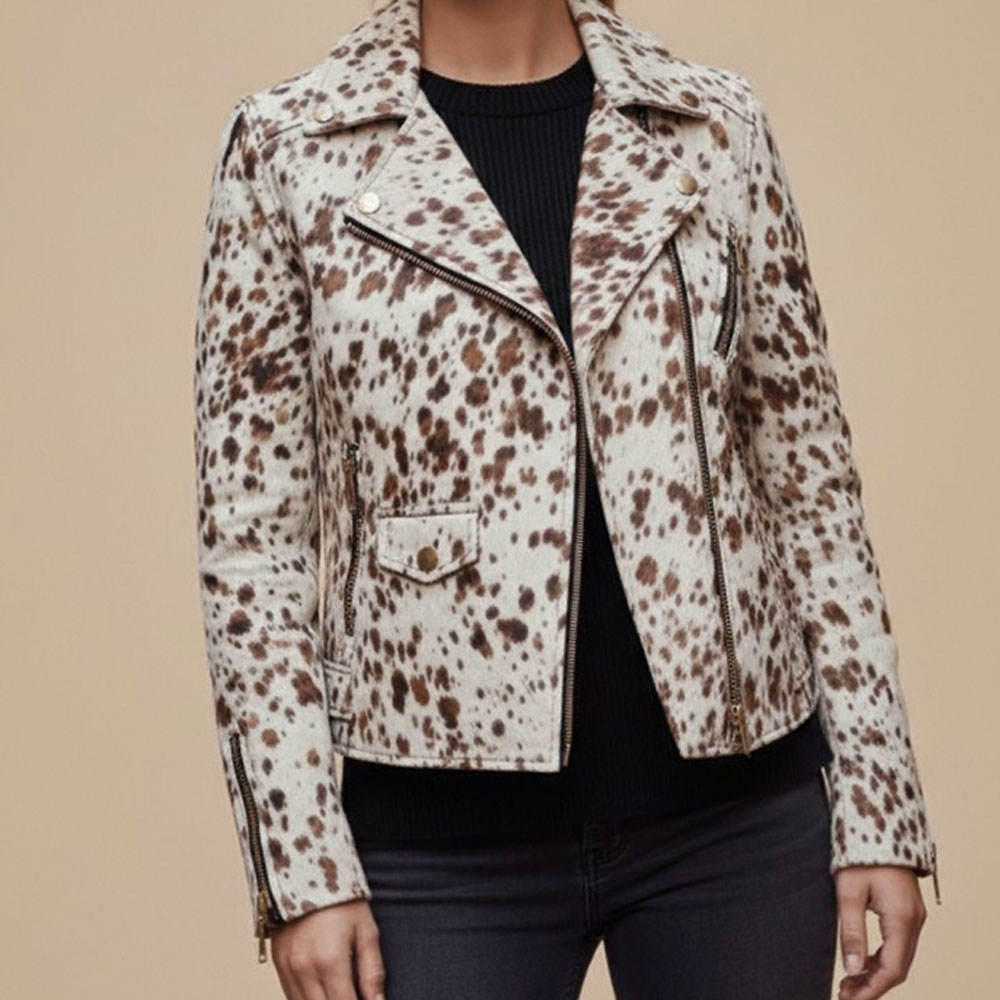 Spotted Faux Leather Jacket
