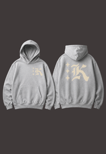 Boxy Grey 'Kaizen' Graphic Hoodie