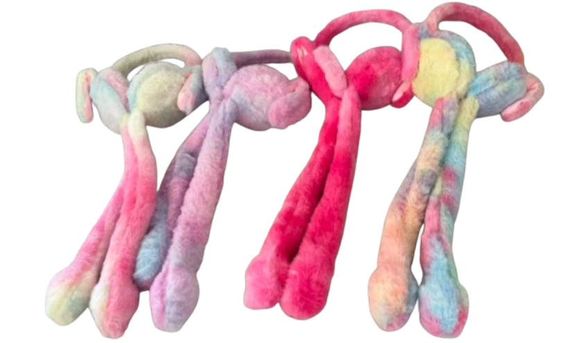 Fluffy vibrant pom pom chu chu Ear muffs