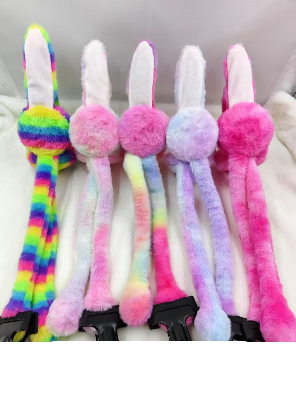 Fluffy vibrant pom pom chu chu Ear muffs