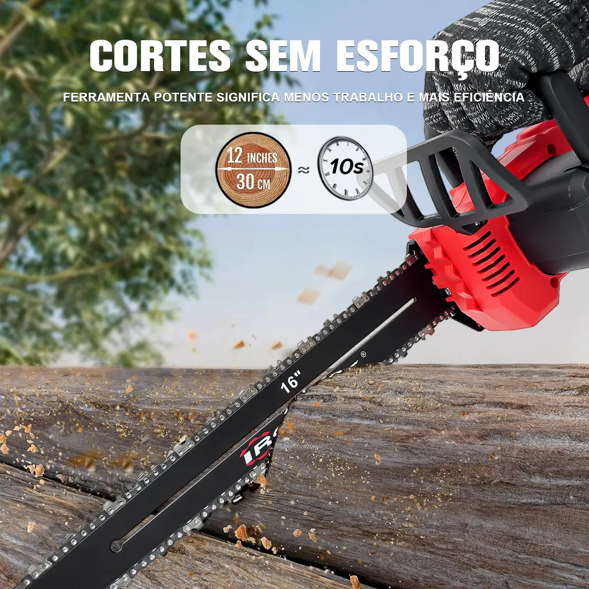 Motosserra Elétrica Brushless 16 Polegadas 2 Bateria 1600w