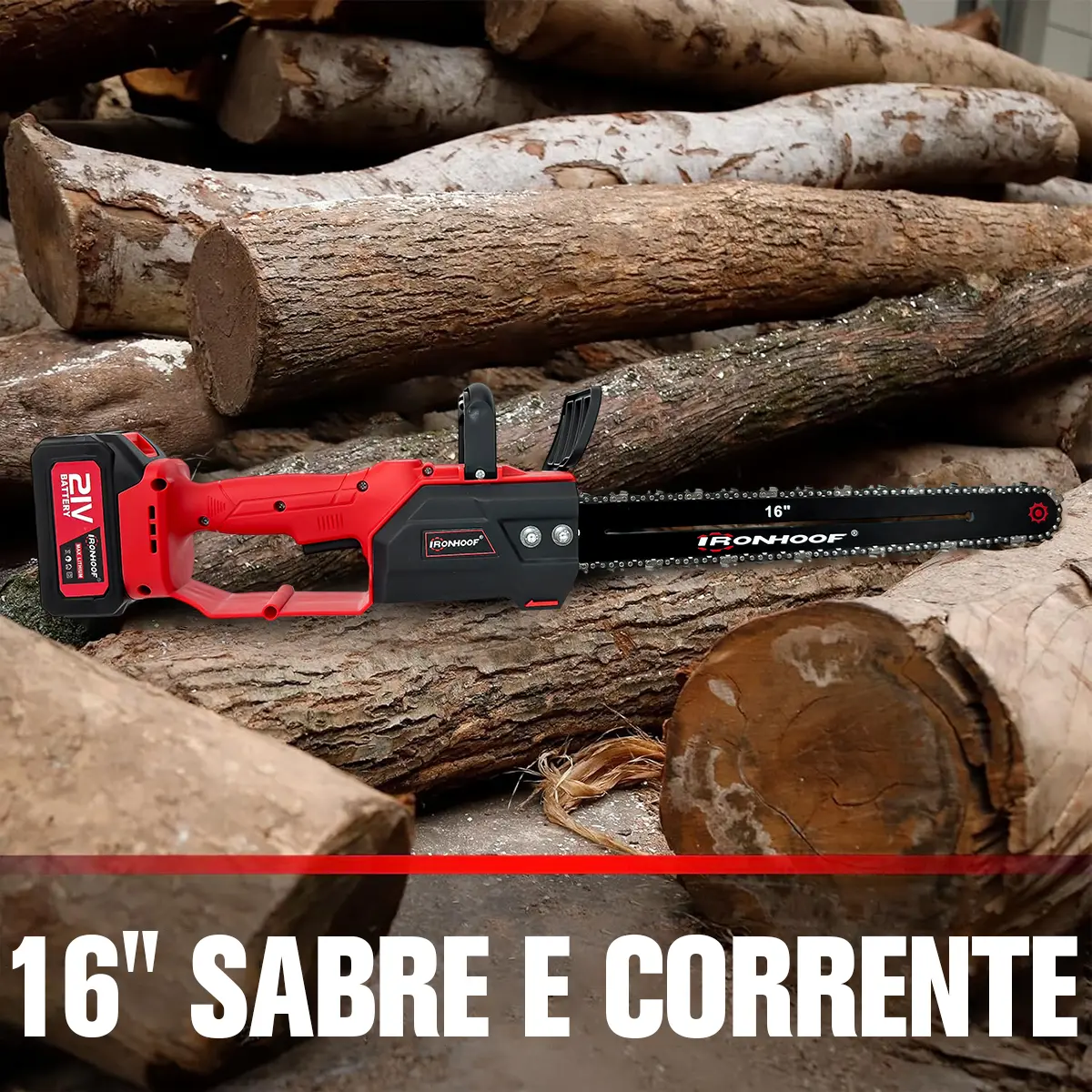 Motosserra Elétrica Brushless 16 Polegadas 2 Bateria 1600w
