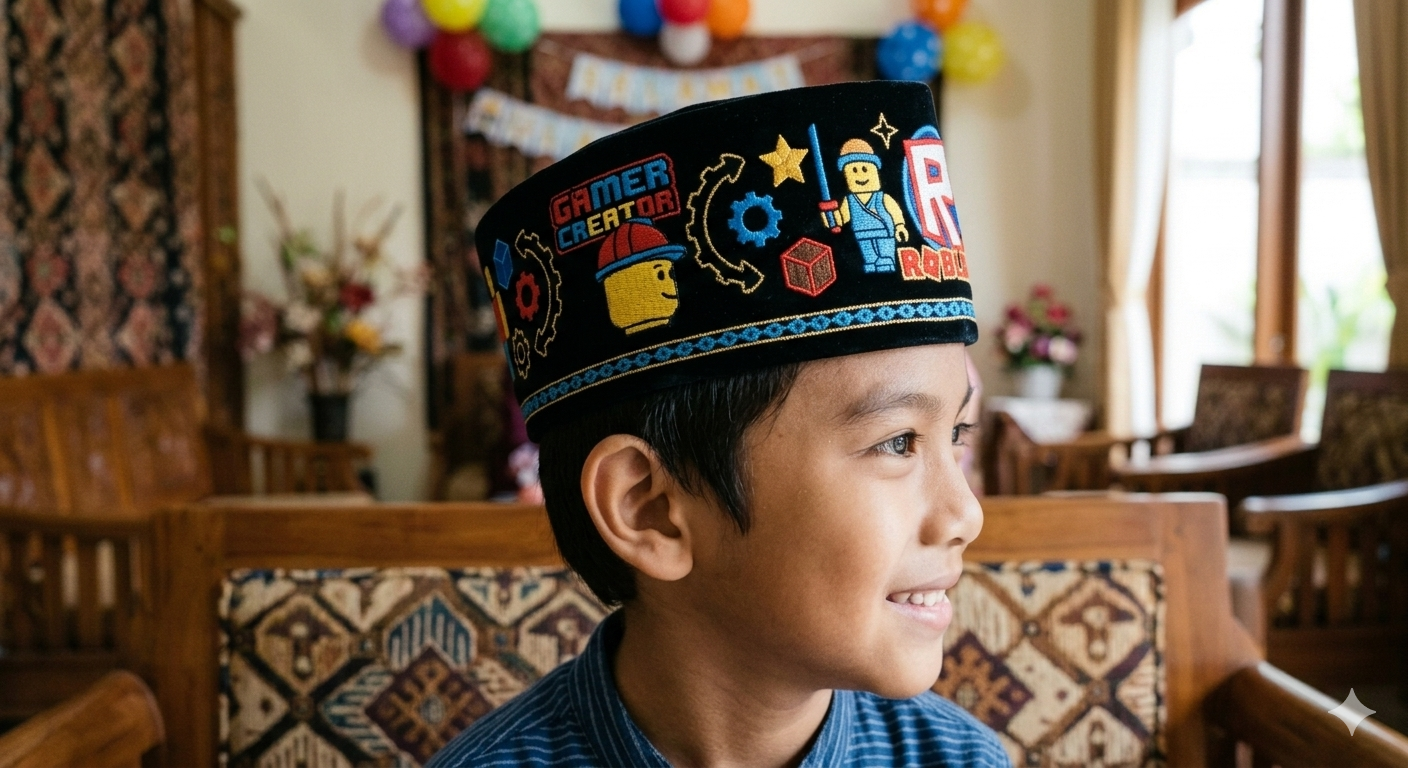 Peci Anak Motif Lego
