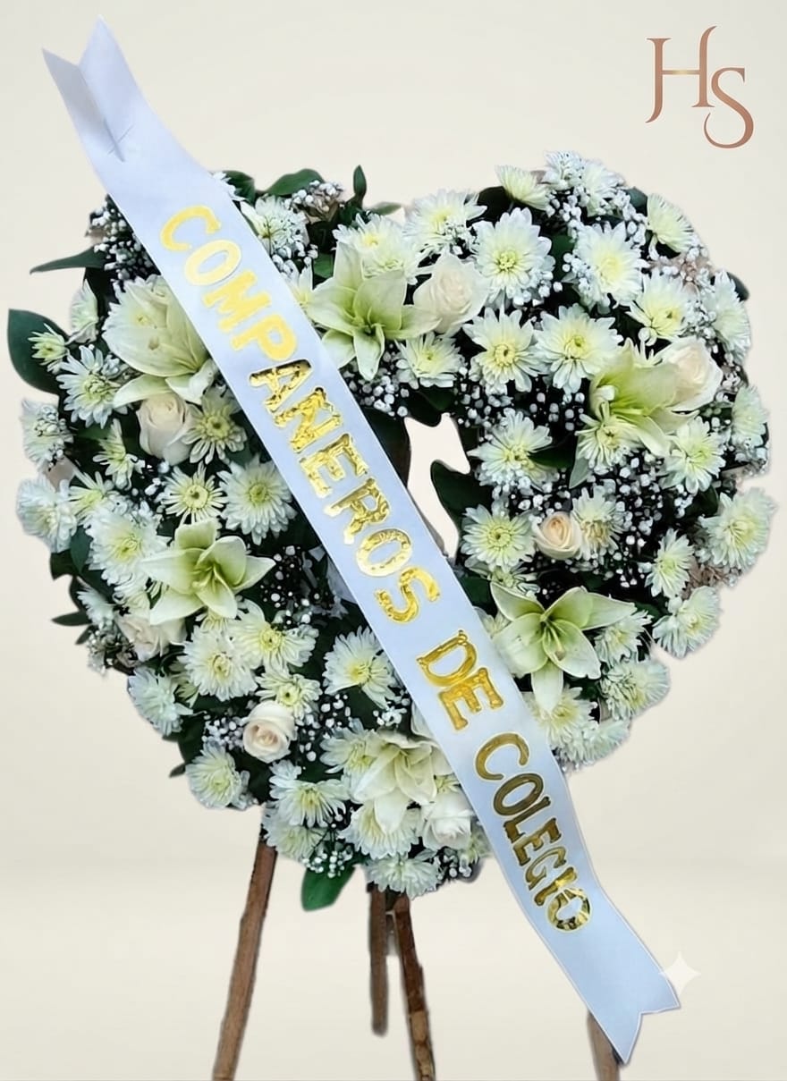 Corona Fúnebre: Corazón de Unión y Recuerdo