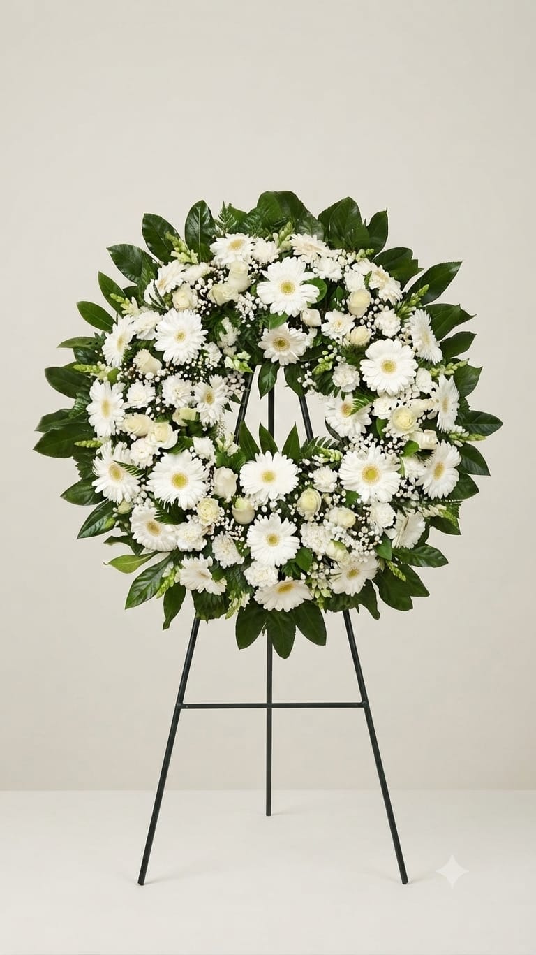 Corona Fúnebre: Homenaje de Luz Blanca