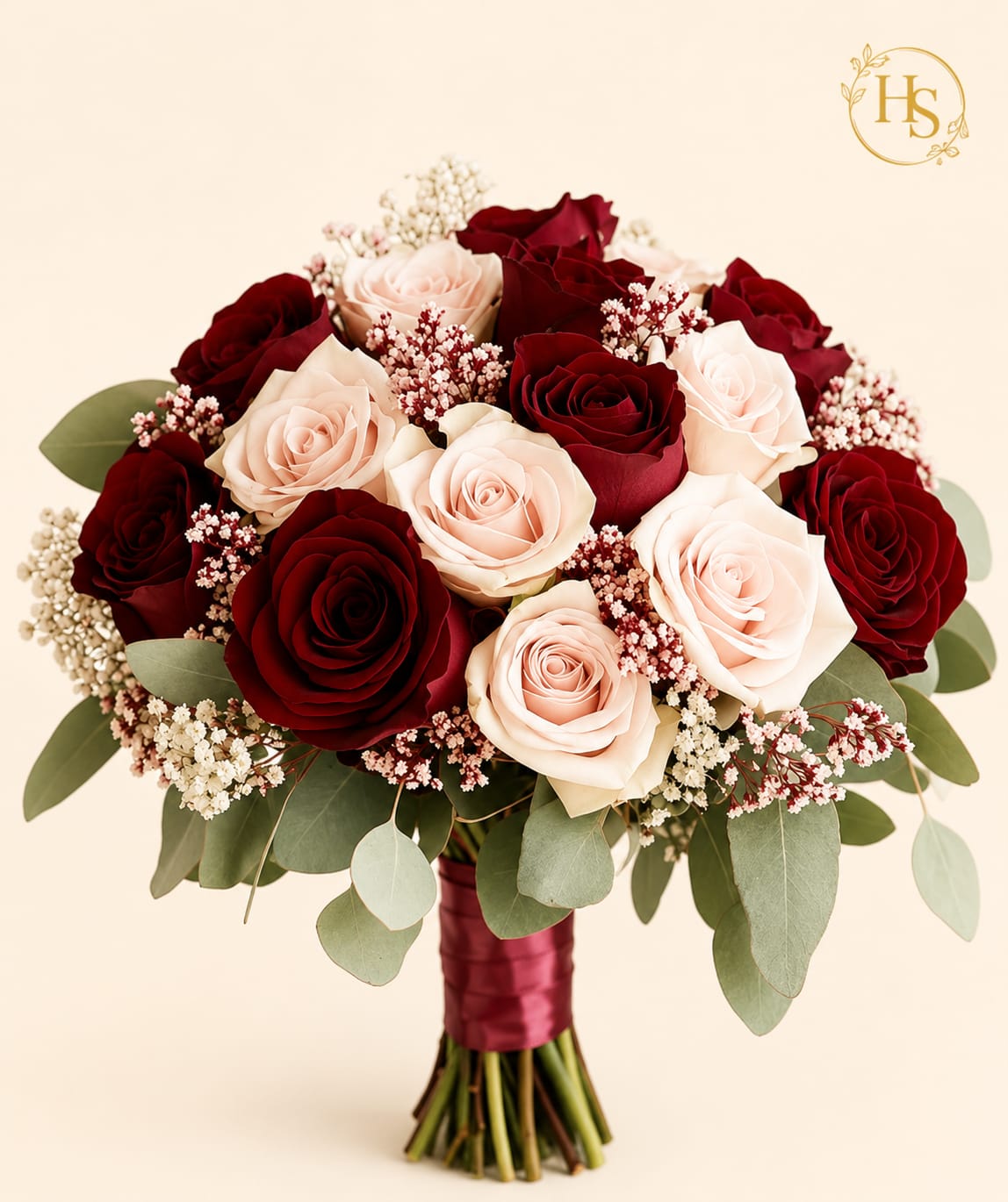 Ramo de Novia: Elegancia en Contrastes (Rojo & Rosa)