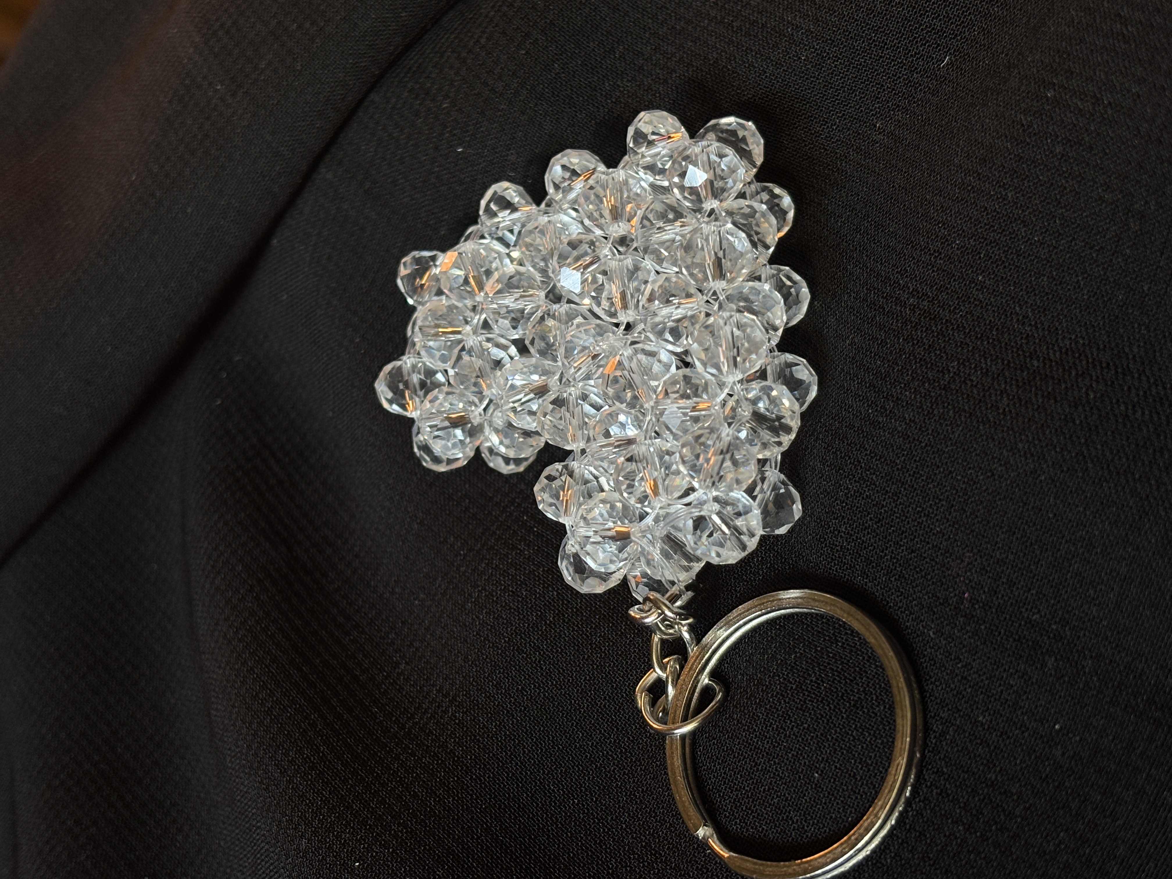 Handmade Crystal Beaded Heart Keychain
