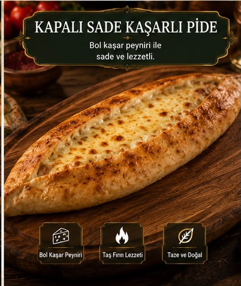 Kapalı Sade Kaşarlı Pide