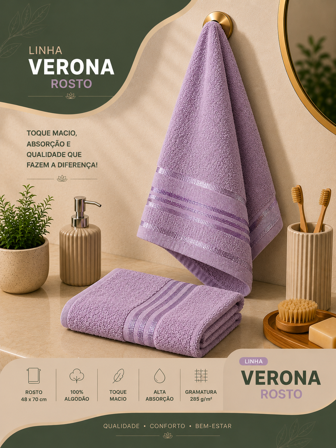Toalha de Rosto Verona