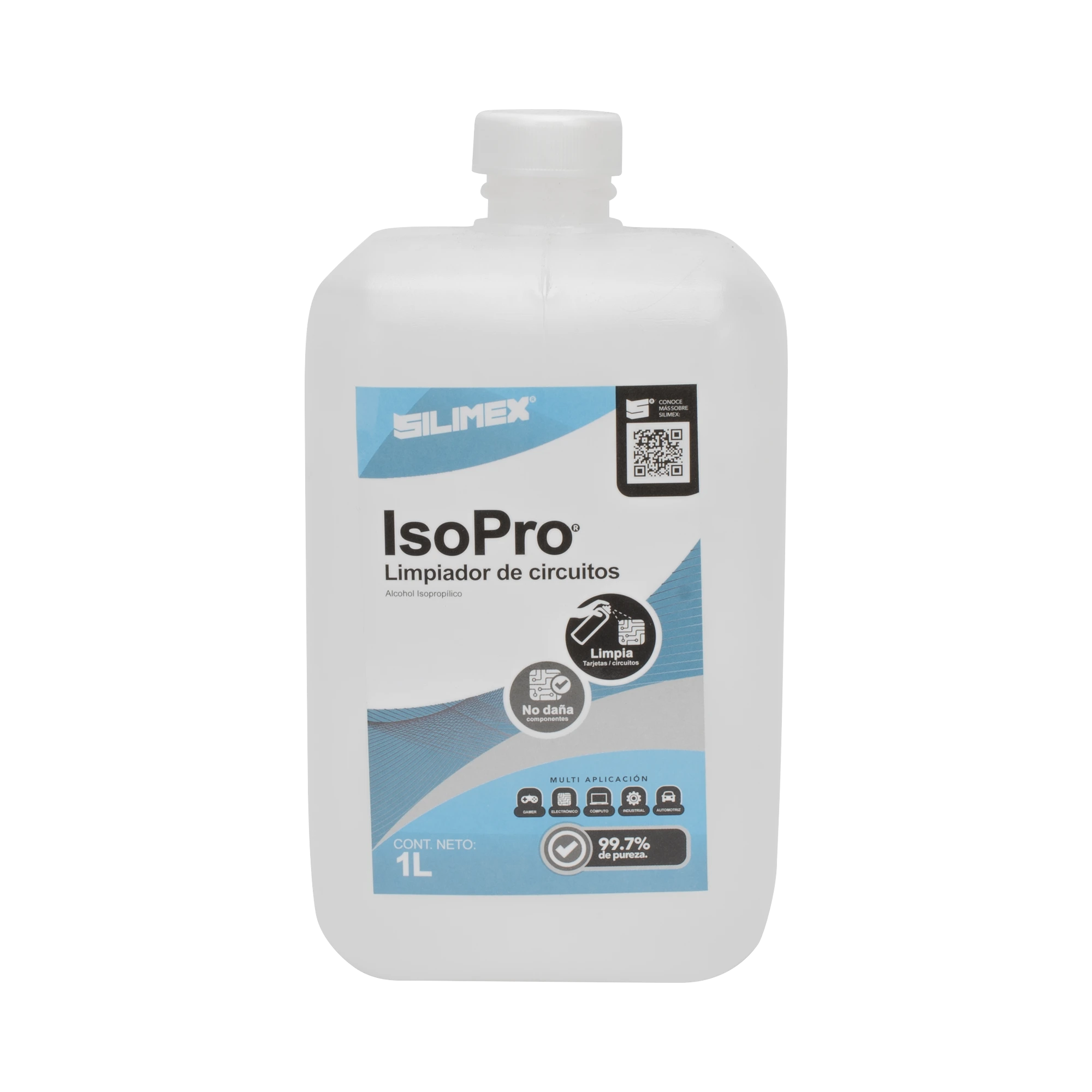 Alcohol Isopropilico para limpieza de equipos de vídeo, fibra óptica, cómputo, y equipo telefónico 1000 mL