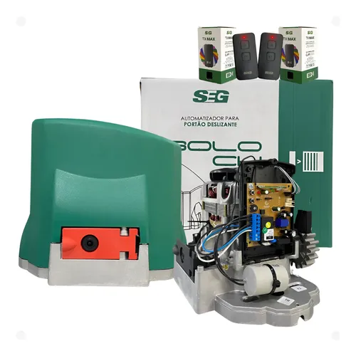 Motor para Portão Deslizante SEG Solo FIT 1/4 HP + 2 Controles + Cremalheira 3 Metros
