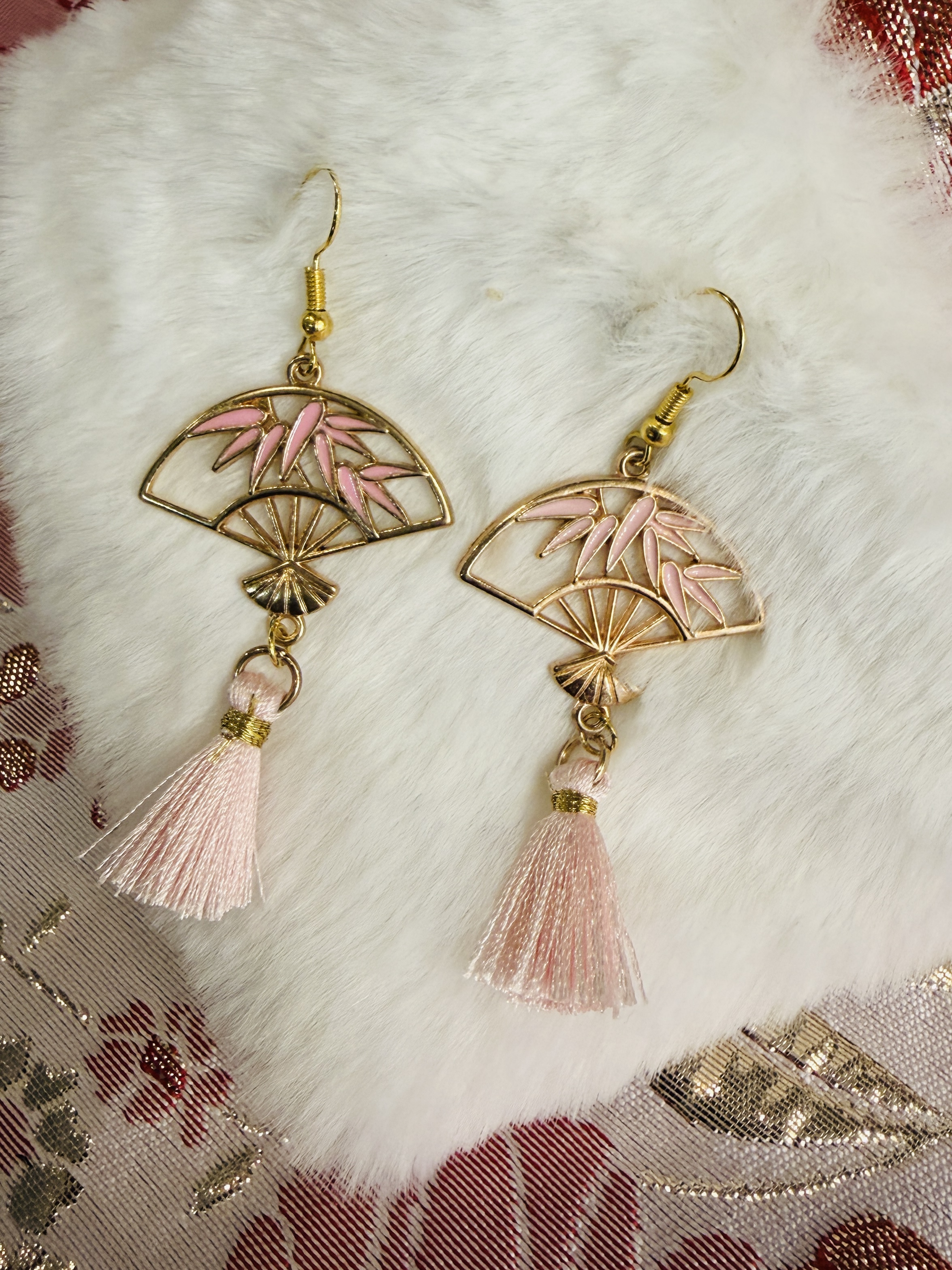 Fan-Shaped Tassel Earrings