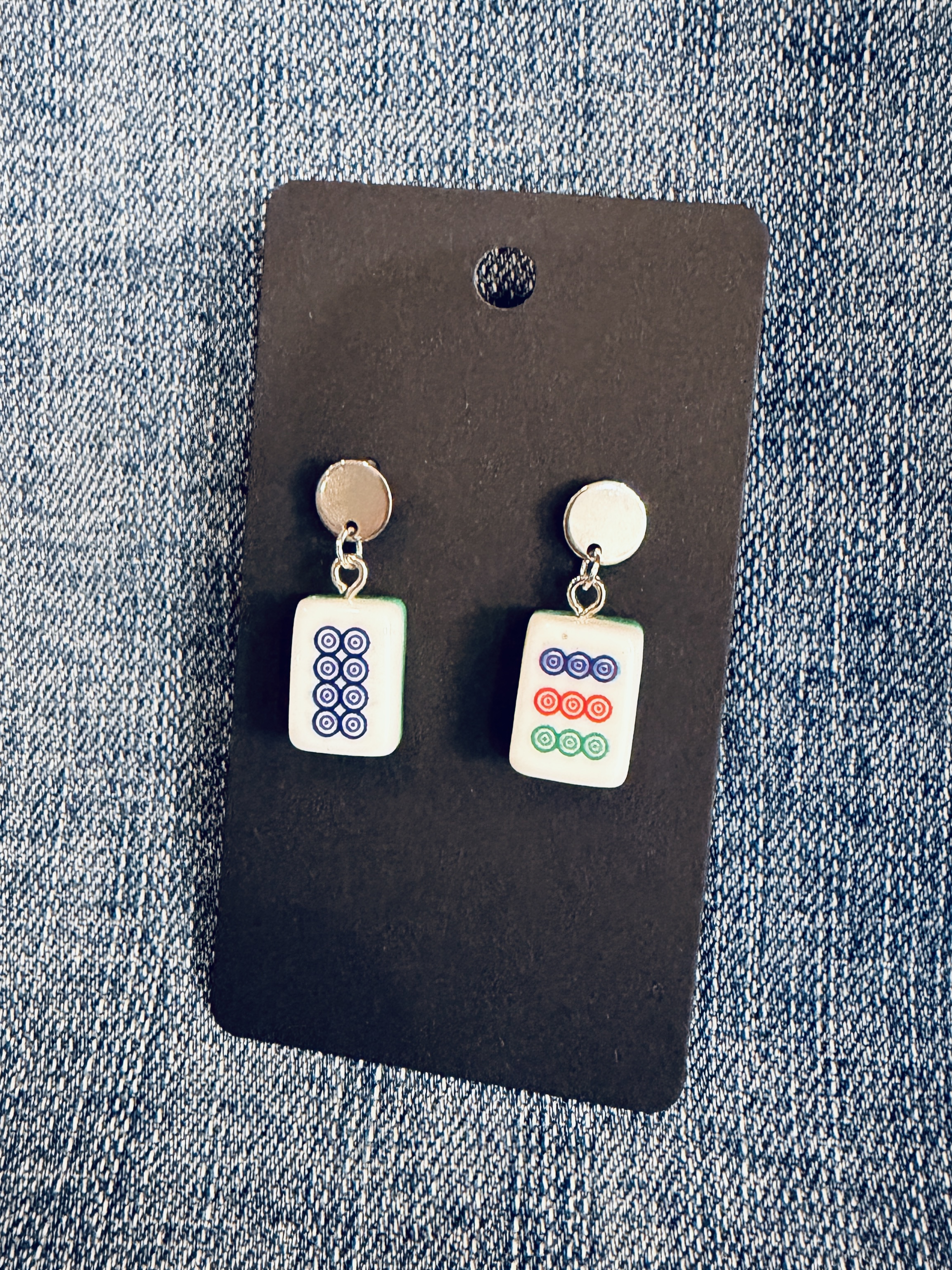 Mahjong Tile Earrings