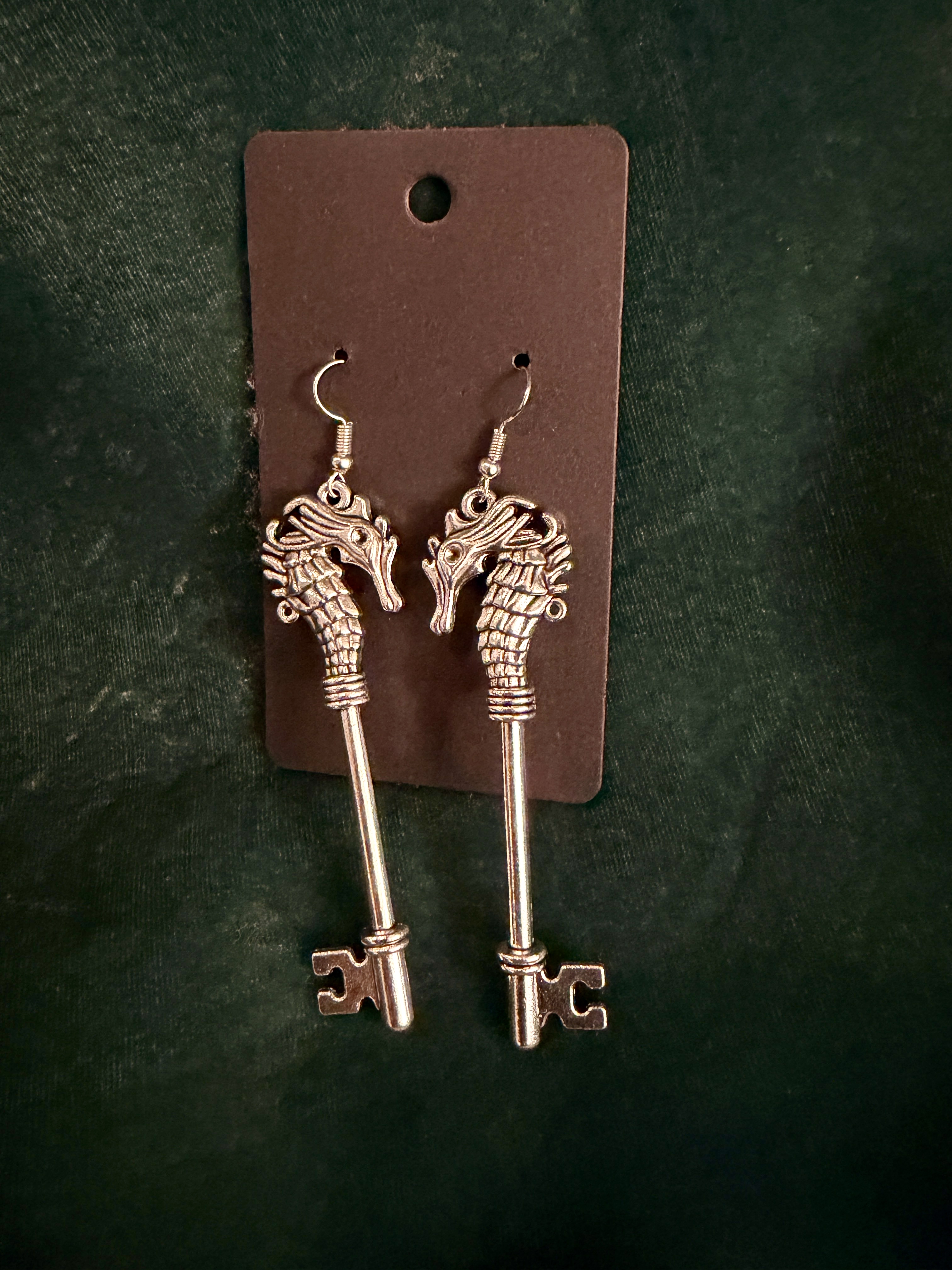 Dragon Key Earrings
