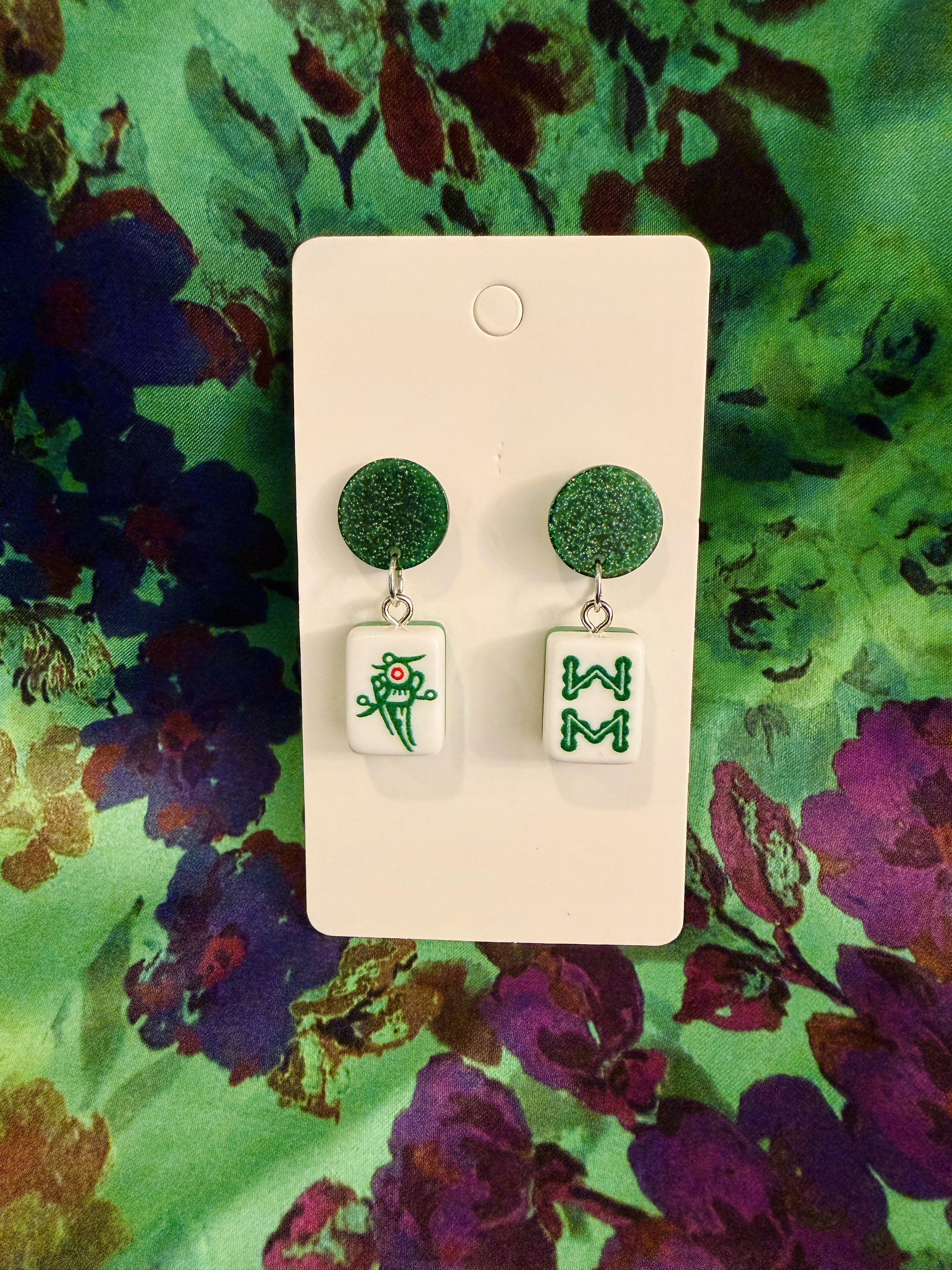 Mahjong Tile Drop Earrings
